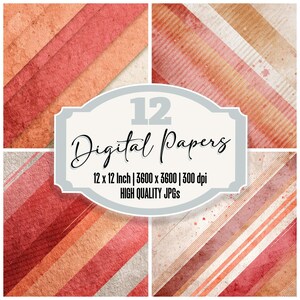 12x Carta da giornale rossa semitono Carta digitale piegata Texture Carta retrò Sfondi di alta qualità JPG Carta per scrapbooking Scarica