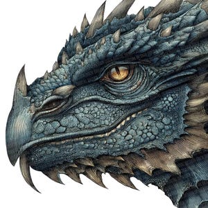 Clipart PNG di testa di drago medievale, set di 12 clipart di profilo di drago fantasy, PNG di creature stampabili, creazioni di carta, download digitale