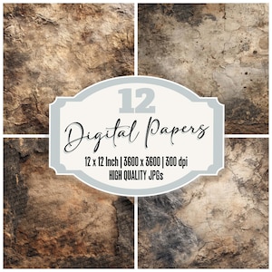 Paquete de 12 papeles digitales con textura quemada, diseño de mapa de trinchera, insignias desgastadas, archivos JPG de alta calidad, fondos para álbumes de recortes.