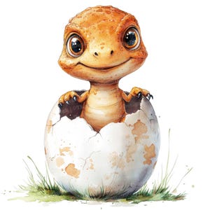 12 huevos de dinosaurio bebé (imágenes prediseñadas, eclosión de dinosaurio en acuarela), archivos JPG de alta calidad, descarga digital, creación de tarjetas, papel digital, scrapbooking
