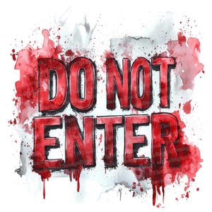 Signe de ne pas entrer en aquarelle, 12 fichiers JPG de haute qualité, clipart Halloween, téléchargement numérique, journal indésirable, art mural effrayant, décoration d'Halloween