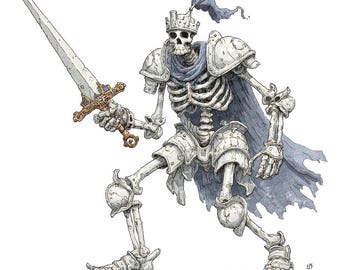 12x Fantasy Skeleton PNG Clipart, Warrior Skeleton Clip Art Set