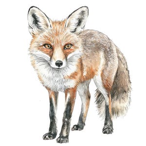 Renard PNG Clipart, 12 x aquarelle renard Clip Art, clipart aquarelle imprimable, créations en papier, téléchargement numérique, lot de journaux indésirables