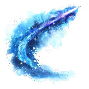 Estrella fugaz PNG, conjunto de 12 imágenes prediseñadas celestiales de acuarela, imágenes prediseñadas imprimibles de cielo nocturno, descarga digital, PNG transparente, arte estrellado