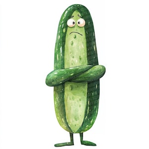 12 x concombre grincheux PNG Clip Art, aquarelle vert Cartoon légumes PNG ensemble, clipart numérique imprimable pour travaux manuels et journaux PNG