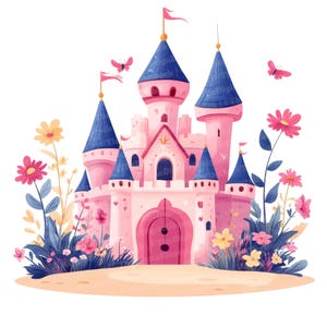 12x Fairytale Castle Clipart, Princess Castle Art, High Quality Jpgs ...