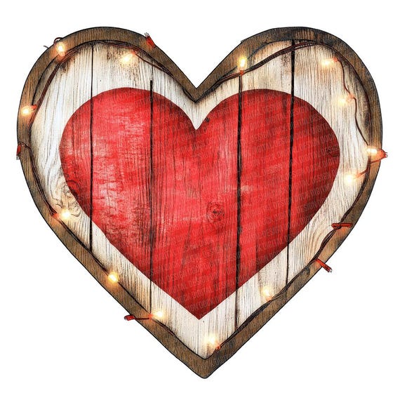 Heart Sign PNG Clipart, 12x Rustic Heart Clip Art Set, Wooden