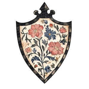 Floral Shield PNG Clipart, 12x Watercolor Heraldic Clip Art Set ...