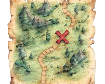 12 Fantasy Treasure Map Clipart Bundle - High Quality JPG - Digital ...