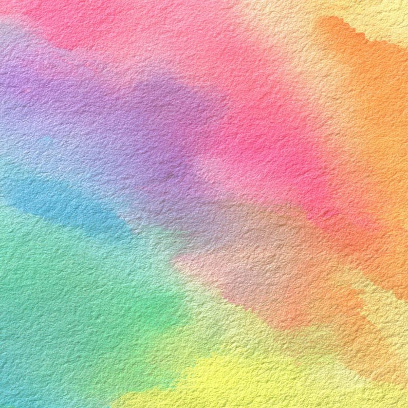 12x Soft Watercolor Wash Digital Paper Pack Rainbow Gradient Texture ...
