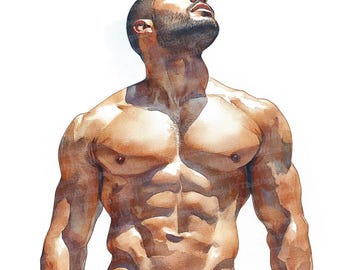 12 imágenes prediseñadas de hombre musculoso, arte de gimnasio en acuarela, imágenes prediseñadas de acuarela imprimibles, manualidades de papel, arte mural, descarga digital, revistas basura
