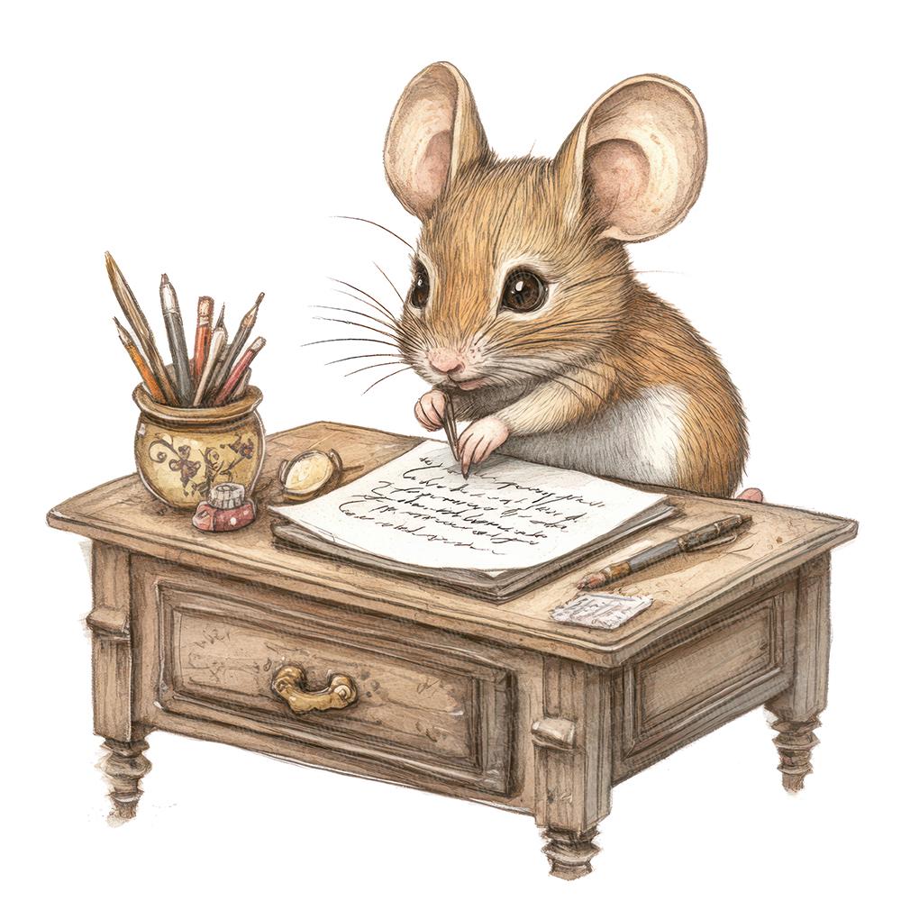 Mouse Writing at Desk PNG Clipart, 12x Mice Writing Clip Art Set ...