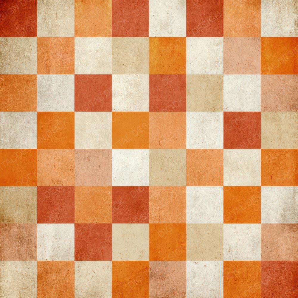 12x Vintage Checkerboard Digital Paper Pack Retro Checker Pattern Junk ...