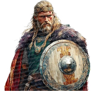 12x Clipart vichingo, arte dei guerrieri norreni ad acquerello, JPG di alta qualità, download digitale, creazione di biglietti, carte digitali, clipart ad acquerello