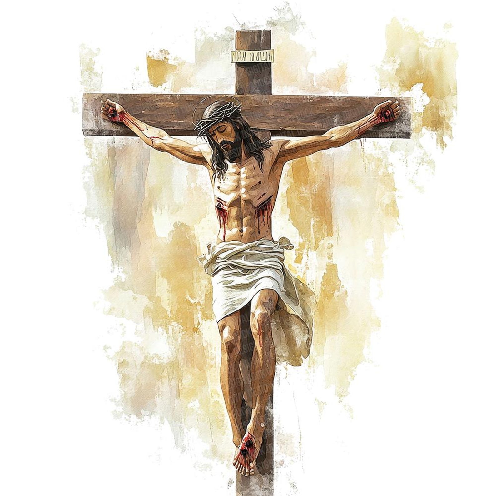 12 Jesus on the Cross PNG Clipart, Watercolor Crucifixion Clip Art ...