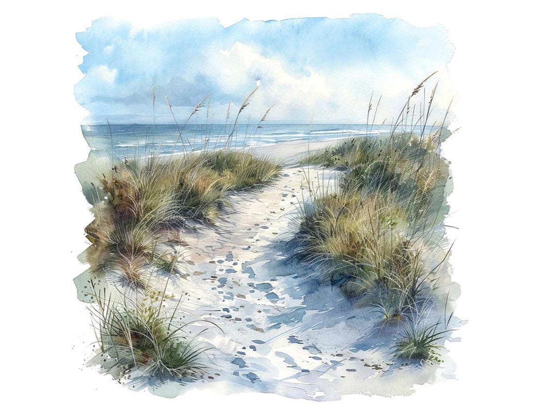 Sand Dune Path PNG Clipart, 12x Coastal Beach Trail Art Set, Printable ...