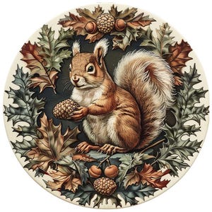 Squirrel Clipart, 12x Vintage Woodland Animal Set, Printable Autumn Forest Clip Art, Transparent Background, Digital Download, JPG Bundle