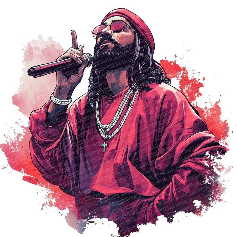 Jesus Rapper Style 12x Jesus as Rapper PNG Clip Art, Urban Gospel Clipart Set, Printable ...