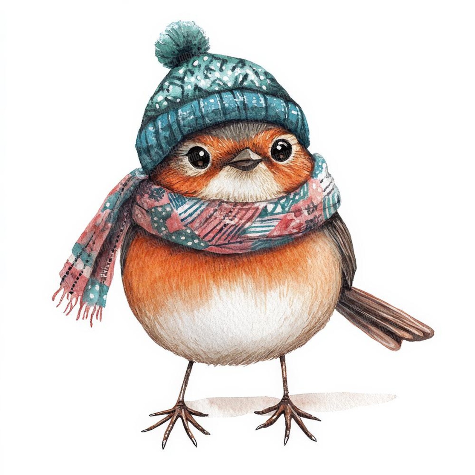 Robin Hat on PNG Clipart, 12x Winter Bird PNG Clip Art Set,christmas ...