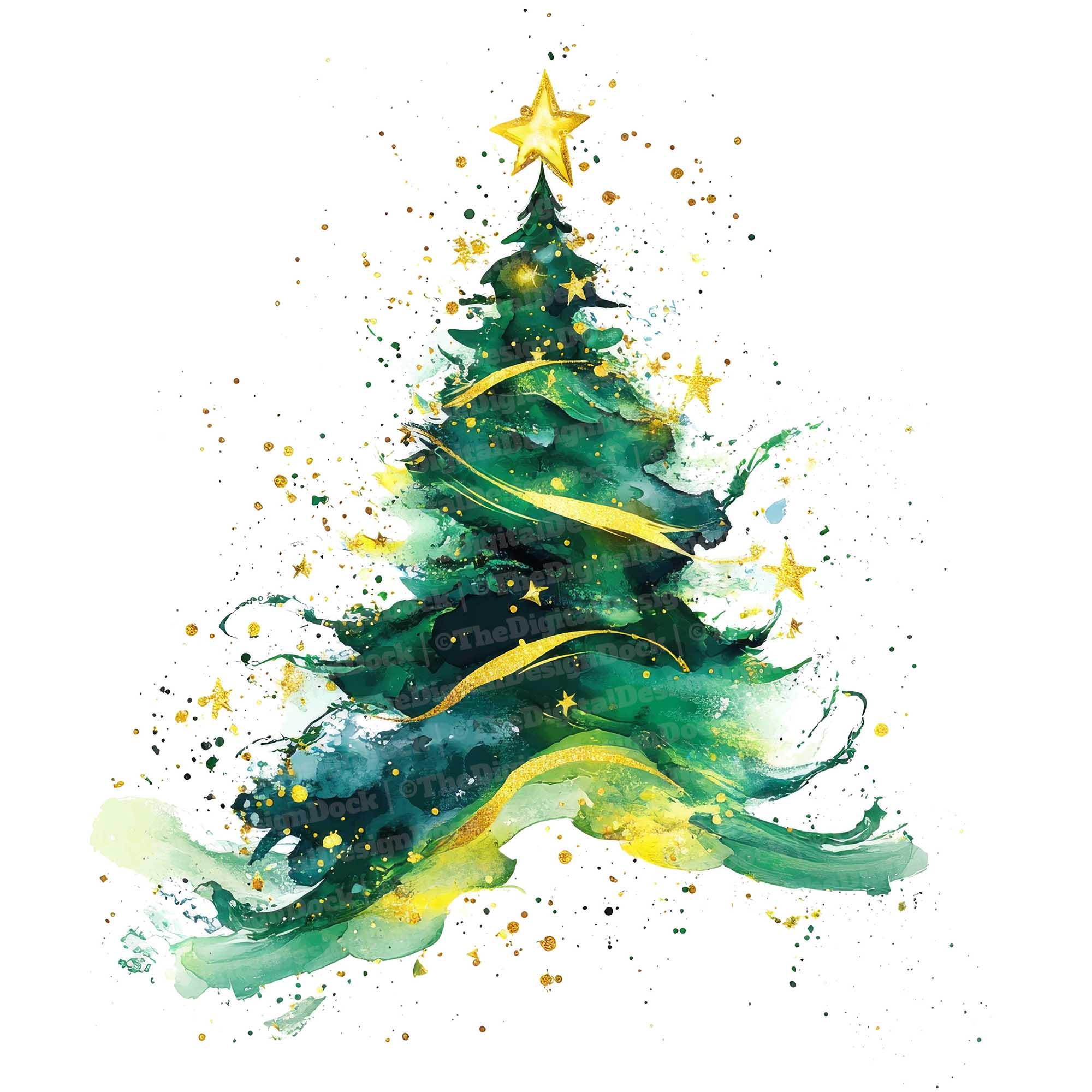 油彩画　Xmas tree 油彩画 Xmas tree Amazon.com: Christmas Wall art, Chiristmas