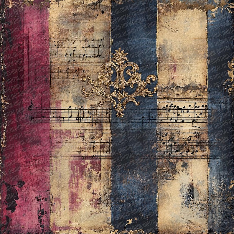 12x Austria Regal Junk Journal Paper Vintage Digital Paper Pack ...