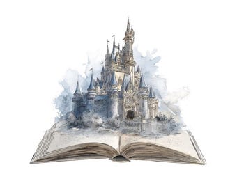 12 Watercolor Castle PNG Clipart, Storybook Fantasy Book Clip Art, Printable PNG/JPG, Digital Download, Paper Crafts, Transparent Background