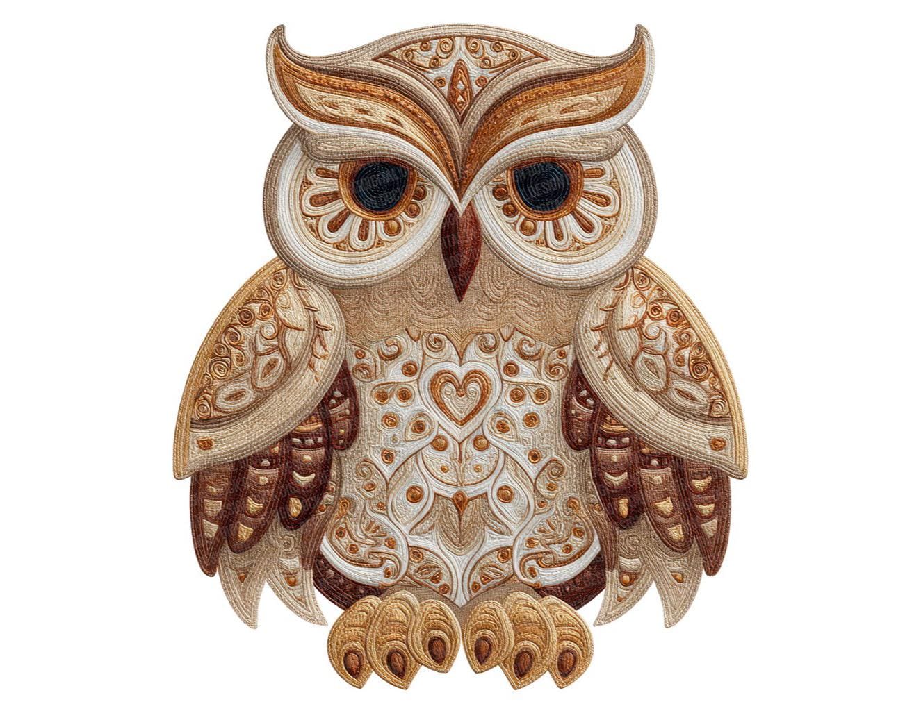 12x Patchwork Owl PNG Clipart, Woodland Watercolor Birds Clip Art Set, Printable Download, Transpare