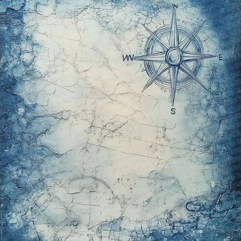 12x Nautical Compass Junk Journal Paper Drift Map Texture Digital Paper ...