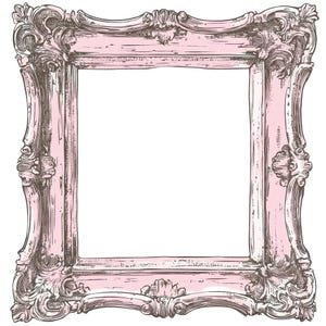 Cadre fleuri rose PNG Clip Art, 12 x cadre photo vintage Clipart PNG ensemble, clipart aquarelle imprimable, créations en papier, téléchargement numérique PNG