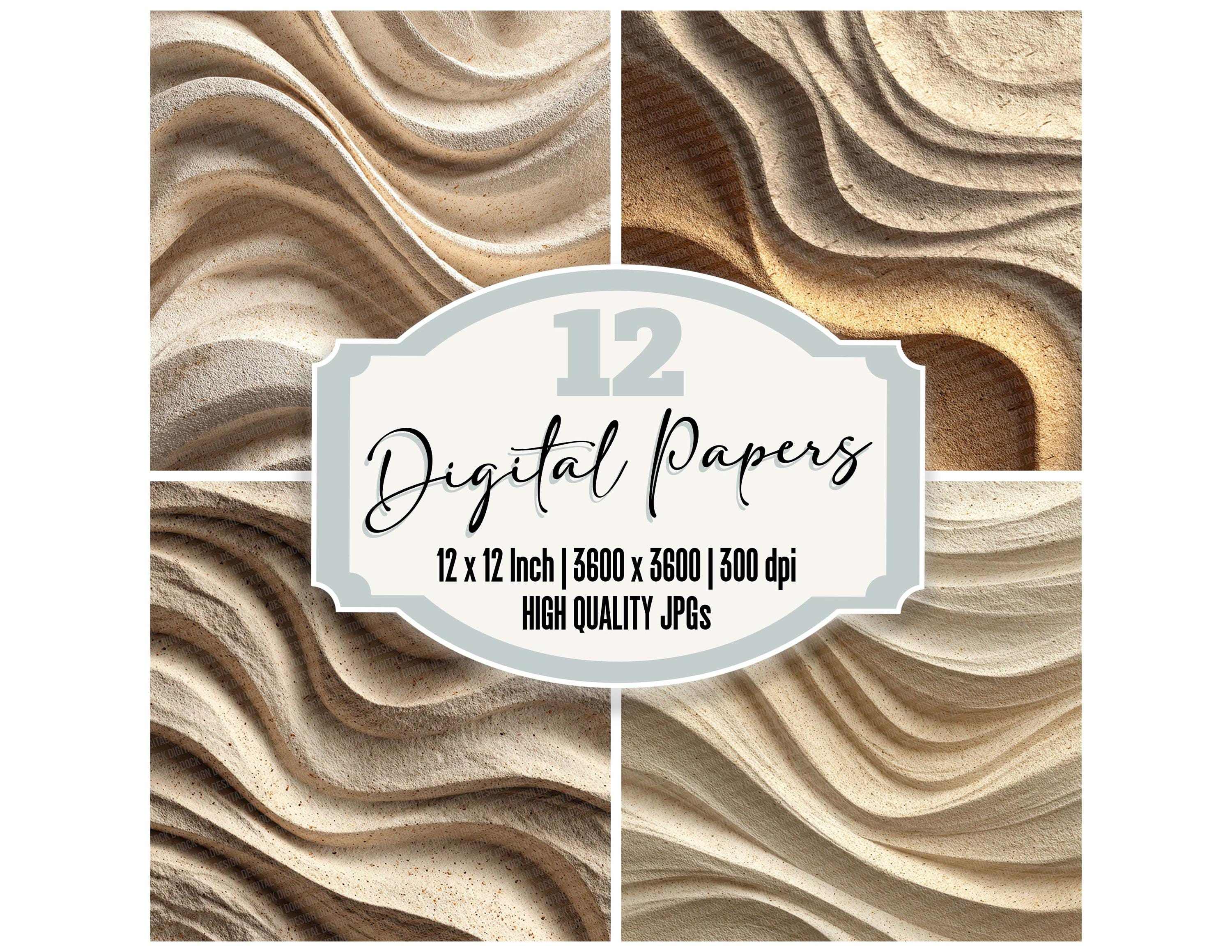 12枚セット 砂丘ジャンクジャーナルペーパー リップルテクスチャ デジタルペーパーパック 高品質 JPG スクラップブックペーパー 印刷可能な背景 -  Etsy 日本