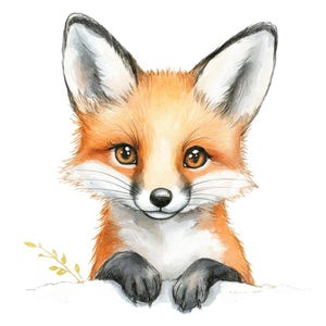 12 x renard mignon PNG Clipart, renard forestier furtivement Clip Art ensemble, PNG aquarelle imprimable, téléchargement numérique, Junk Journal, fabrication de cartes
