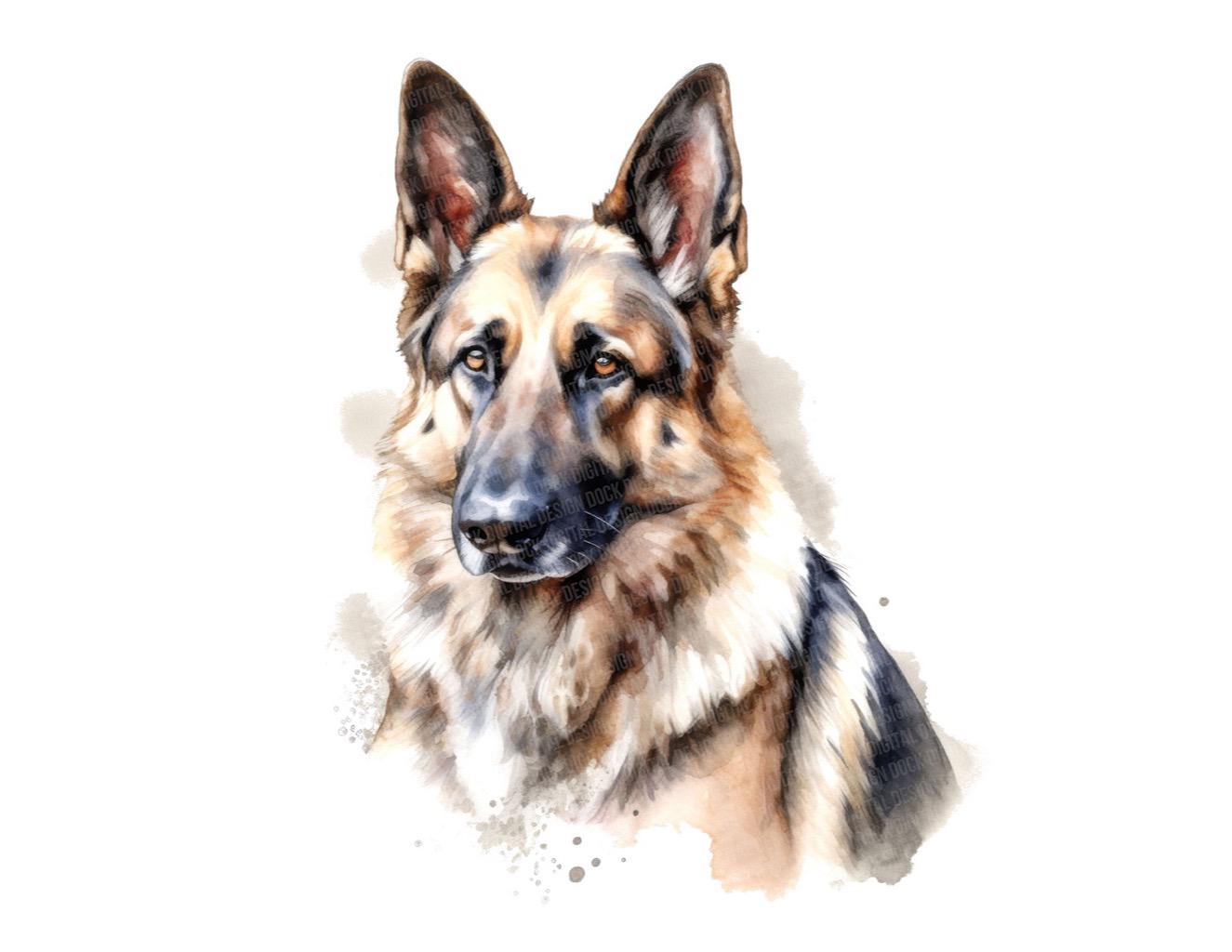 ジャーマンシェパードのPNGクリップアート、犬のクリップアート12個