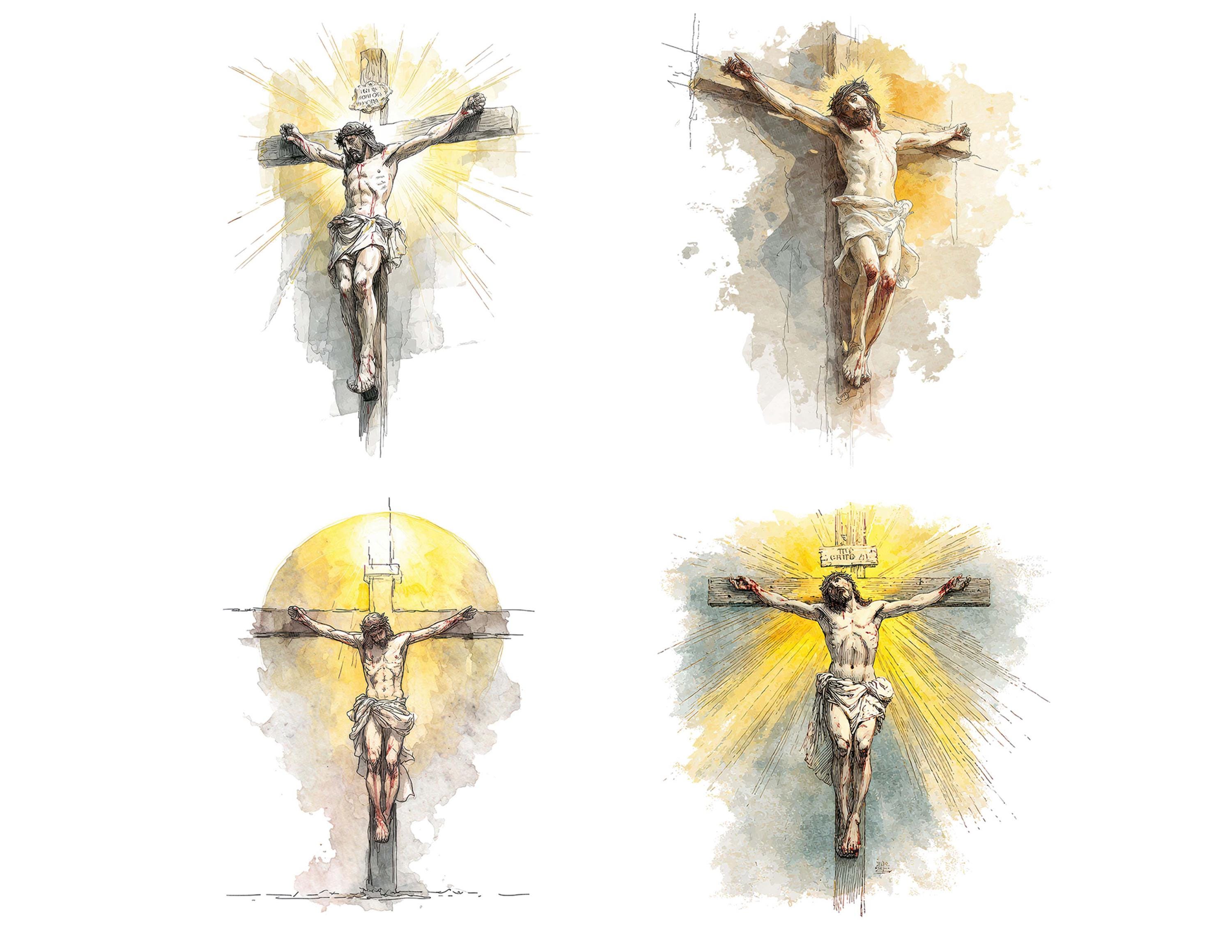 12x Radiant Jesus PNG Clipart, Crucifixion Cross Light Clip Art ...