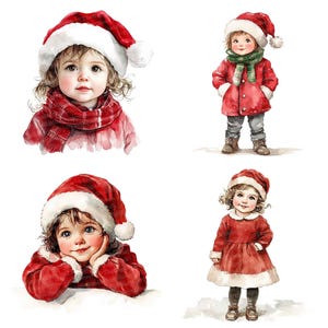 12x Weihnachten Kinder Clip Art, festliches Kind in Winterkleidung, druckbare Urlaub Kunst, digitaler Download, Scrapbooking, Kinder Winter Dekor