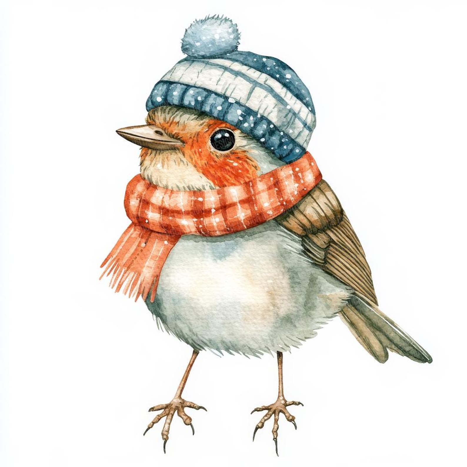 Robin Hat on PNG Clipart, 12x Winter Bird PNG Clip Art Set,christmas ...