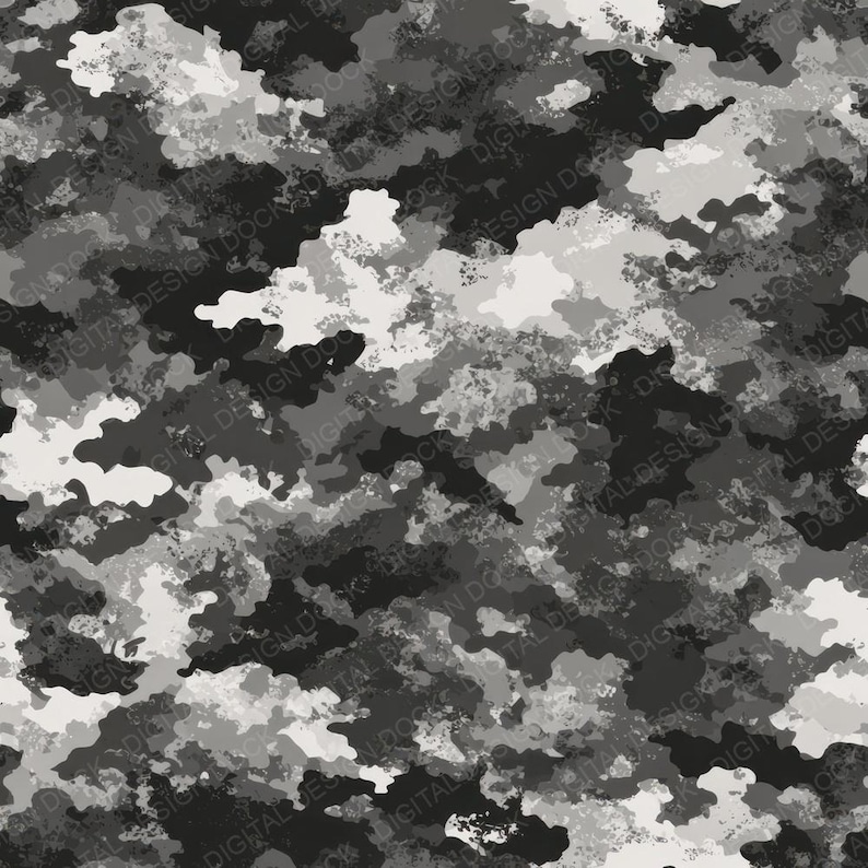 Urban Camo Digital Paper Pack 12x Gray Camouflage Junk Journal Paper ...