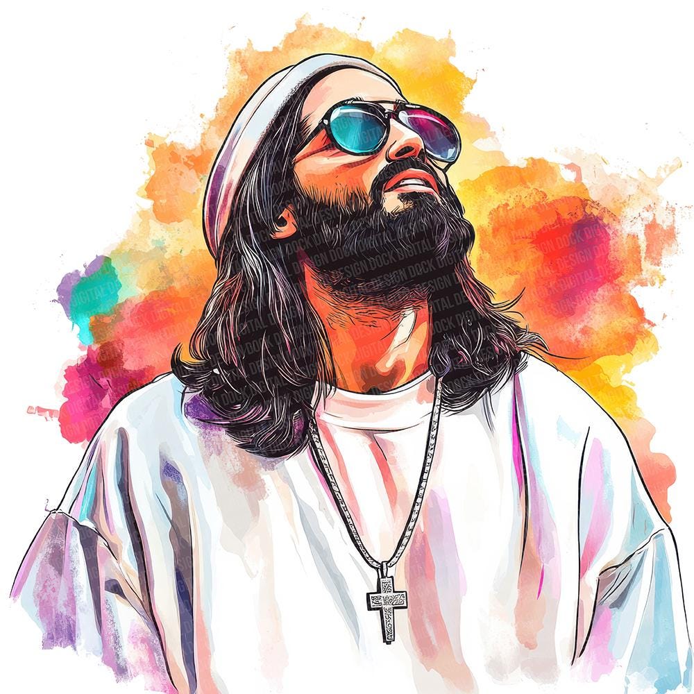 12x Jesus as Rapper PNG Clip Art, Urban Gospel Clipart Set, Printable ...