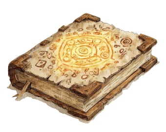 Conjunto de 12 imagens PNG de livro de feitiços, grimório de bruxa em aquarela, fundo transparente, download digital, arte de livro de magia para imprimir.