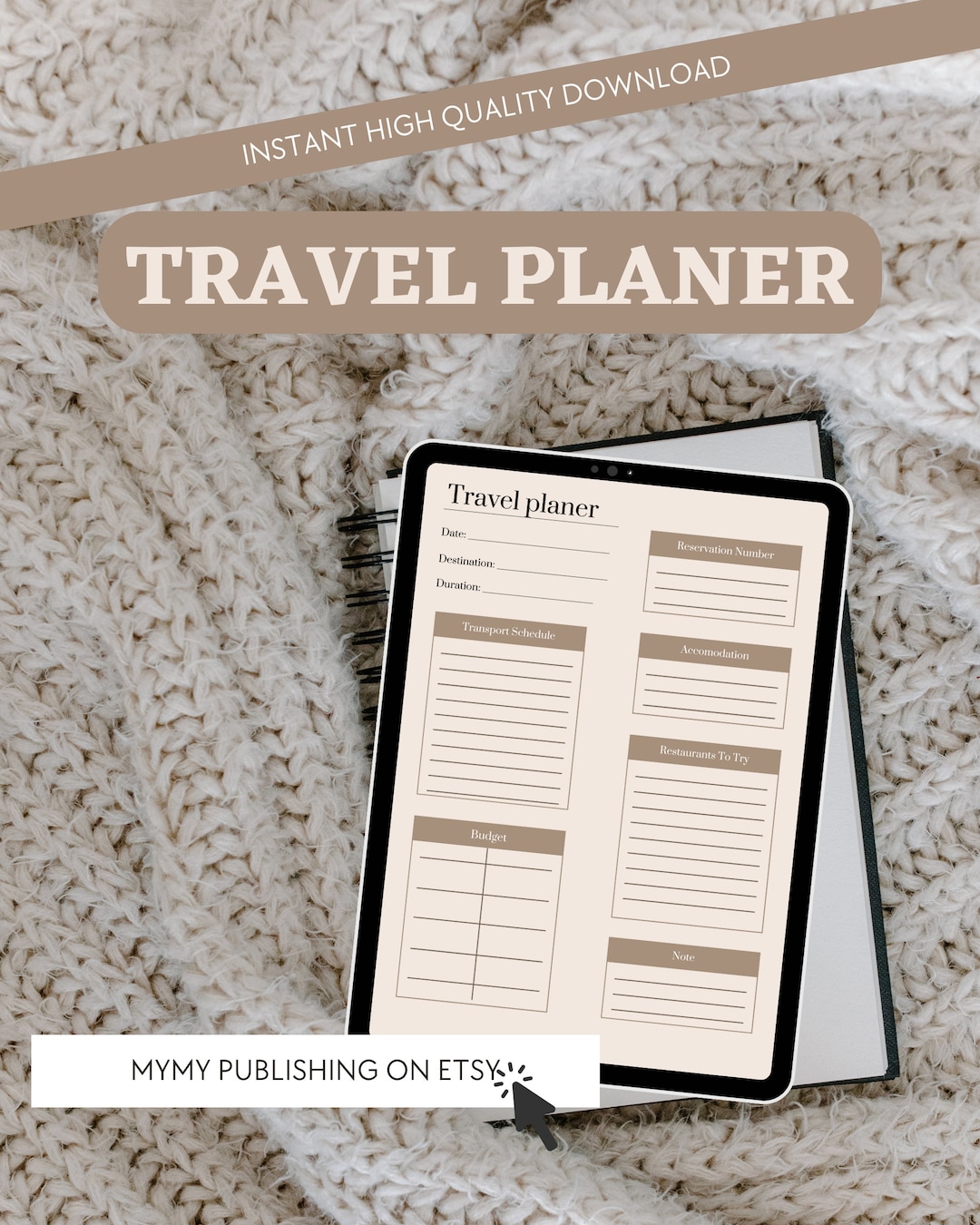 Travel Planer, Printable Travel Planner, Planer for Traveling, Planer