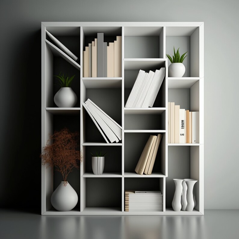 Simple White Bookshelf Zoom Background Etsy