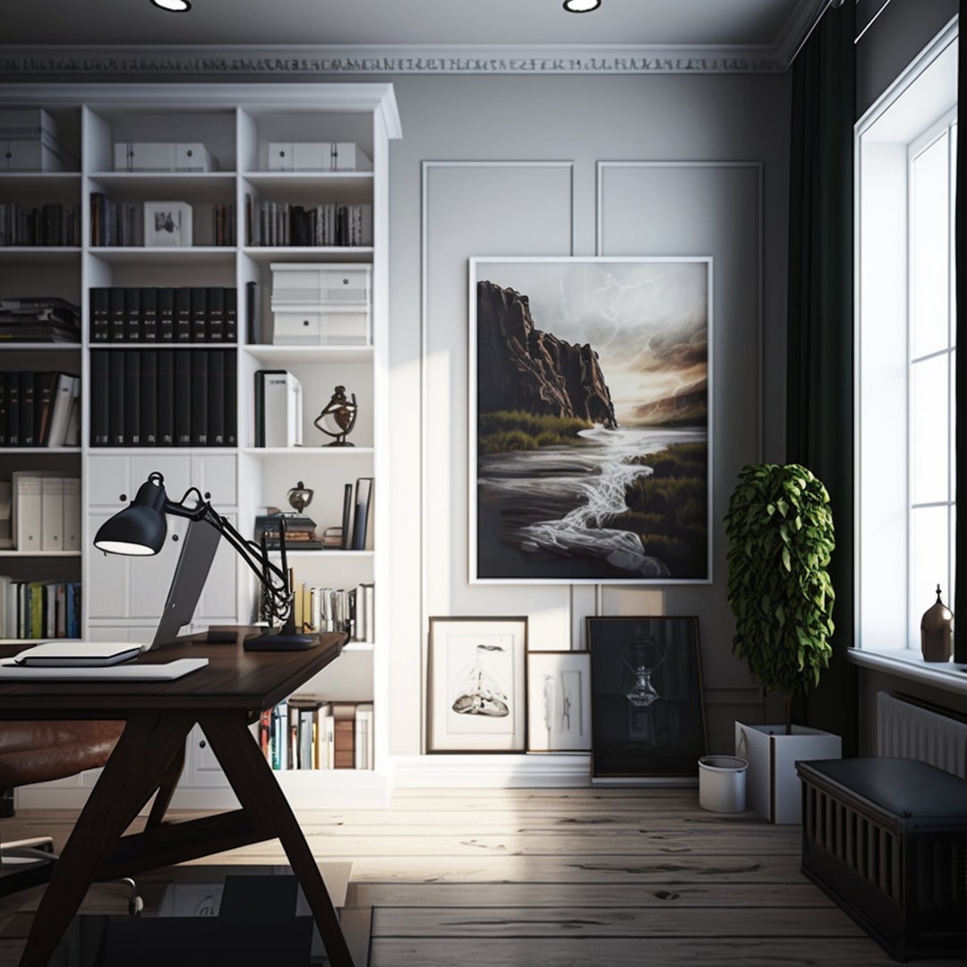 Modern Home Office Zoom Background - Etsy