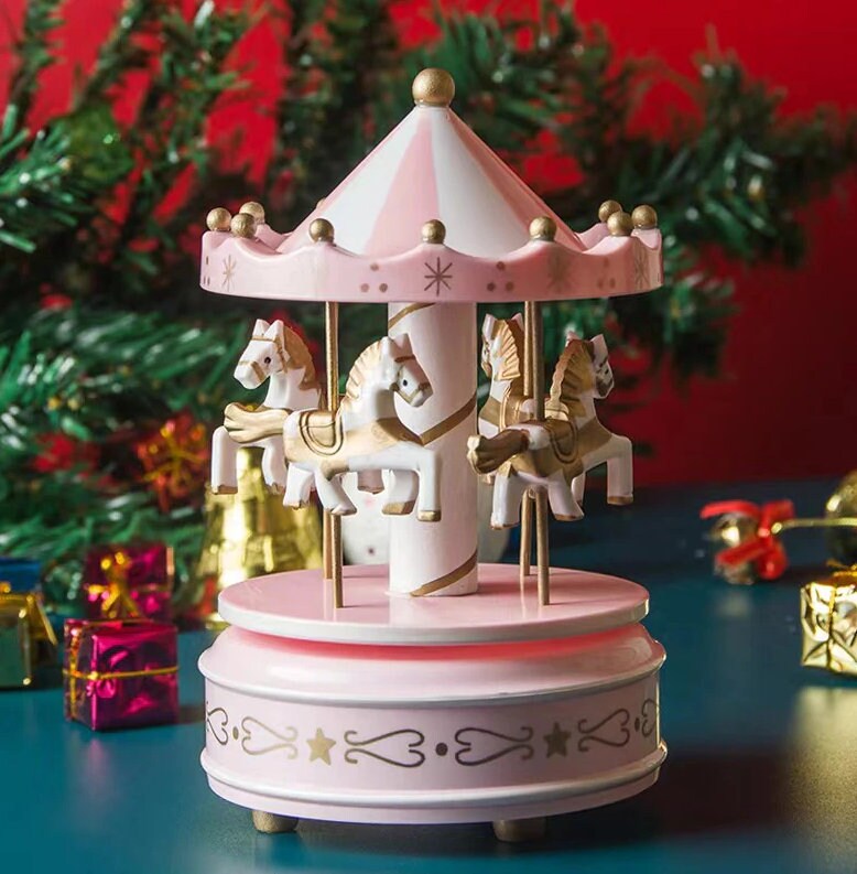 Music Carousel Box Carousel Horse Music Box Baby Girl Music Etsy
