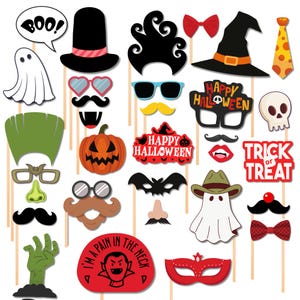 Halloween Photobooth Props, Printable Halloween Photo Booth Props   Kids Halloween Party Photobooth Props, Kids Monster Paper Costume