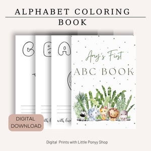 Baby First ABC Book, Baby Shower Abc Book, Abc Baby Shower Coloring Book, Alphabet Coloring Page, Abc Coloring Book Baby Shower