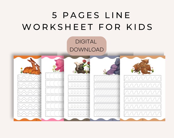 16 Printable Beginning Tracing Trace the Lines Worksheets. - Etsy Canada