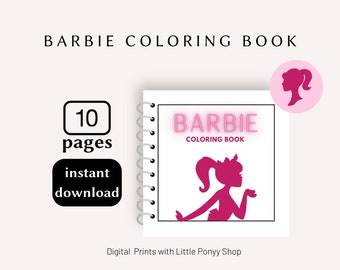 Barbie Libro para colorear, Regalo para niñas, Páginas para colorear, Barbie temática
