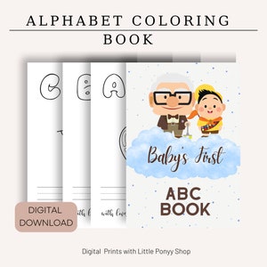 Baby&#39;s First 123 Book Baby Shower Game Up Movie, Numbers Coloring Book, Digital Download Baby Shower Up Theme