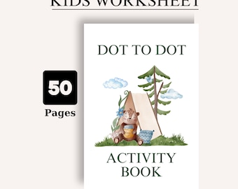 Punkt zu Punkt Druckbares Buch für Kinder Lernspiele Arbeitsblatt für Kinder Verbinde das Dots Kinder Aktivität Malbuch