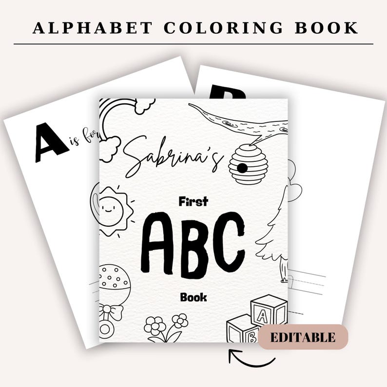 Baby Shower ABC Book, First Alphabet Book, Baby's First ABC Book ...