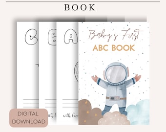 Editable Baby Shower ABC Book, First Alphabet Book, Baby's First ABC Book, Minimalist Baby Shower ABC Game Template, A-Z  Game Template